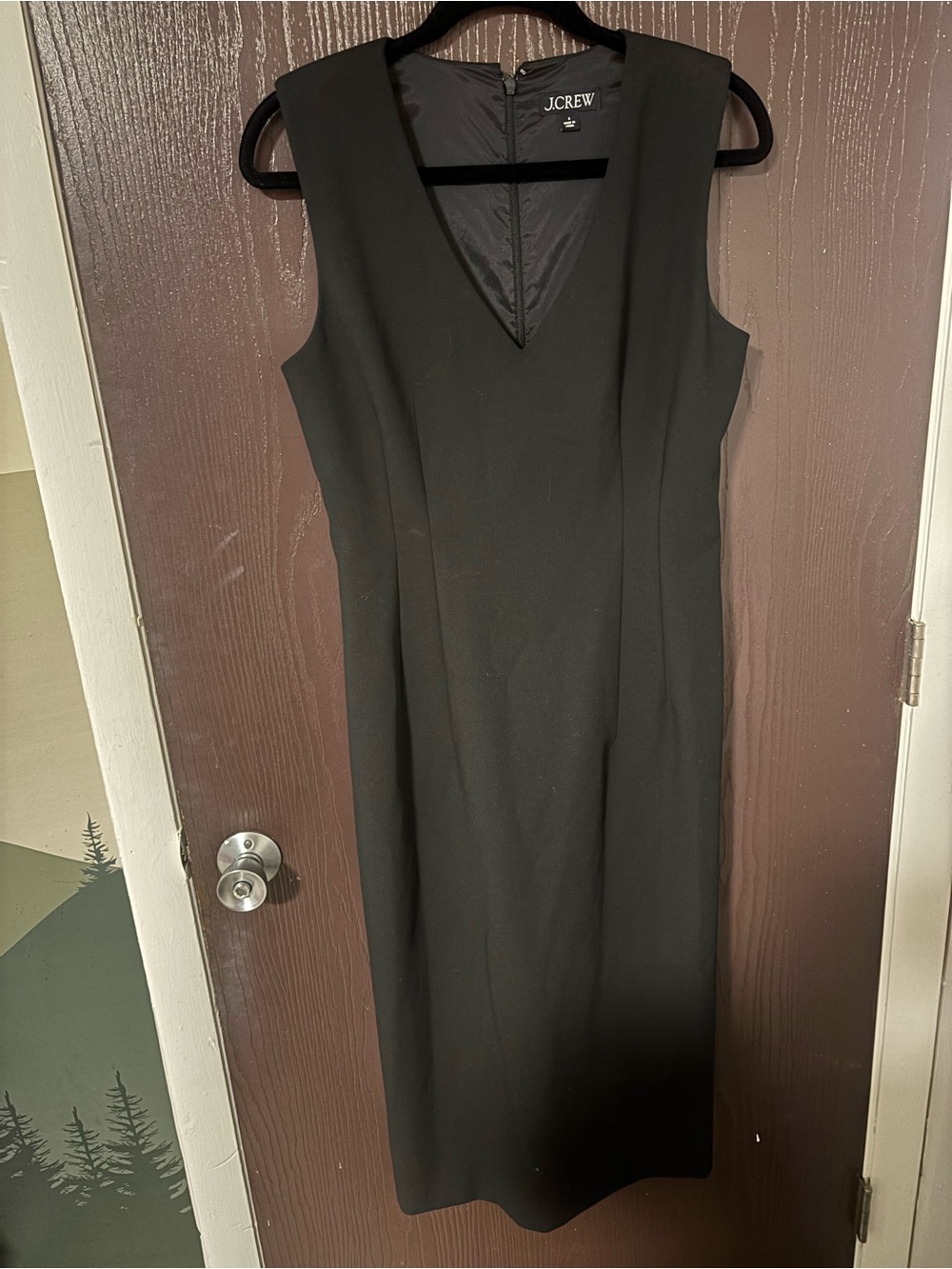 J. Crew Black V-Neck Sleeveless Suiting Sheath Dress